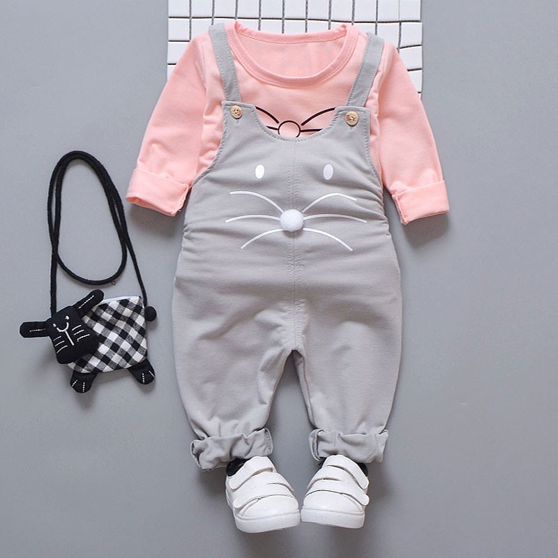 Full Sleeve T-shirt and Pant Suit Set for Girls - 2
