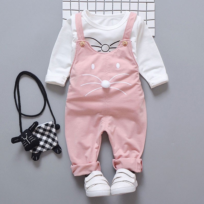 Full Sleeve T-shirt and Pant Suit Set for Girls - 3