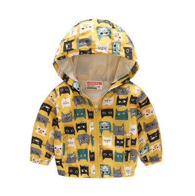 Printed pattern hooded jacket or windcheaters for baby boys