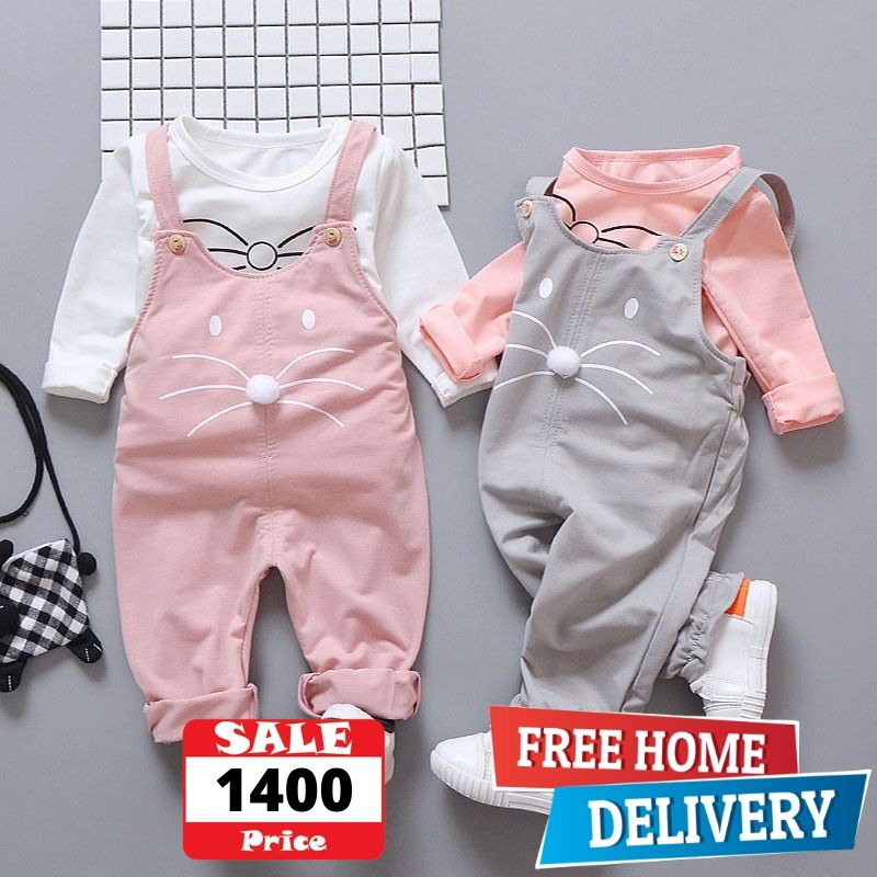 Full Sleeve T-shirt and Pant Suit Set for Girls