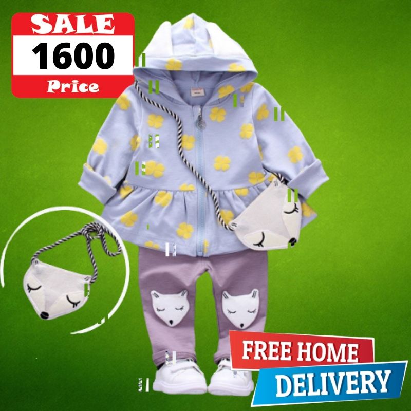 Skirt Style Hoodie and Trouser Set - 3