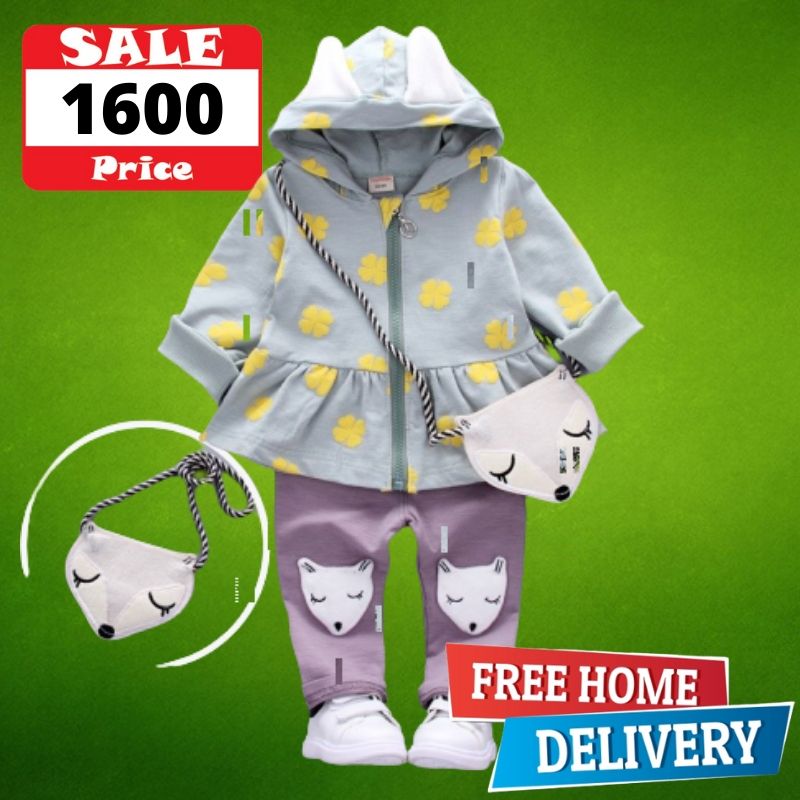 Skirt Style Hoodie and Trouser Set - 2