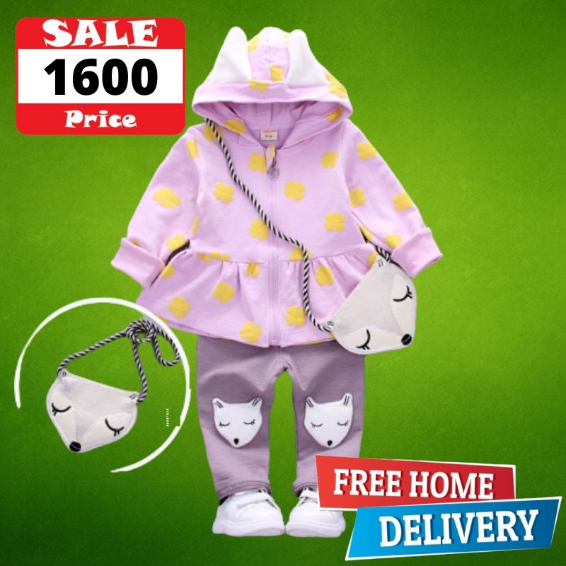 Skirt Style Hoodie and Trouser Set - 4