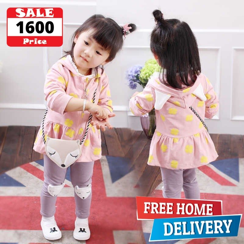 Skirt Style Hoodie and Trouser Set