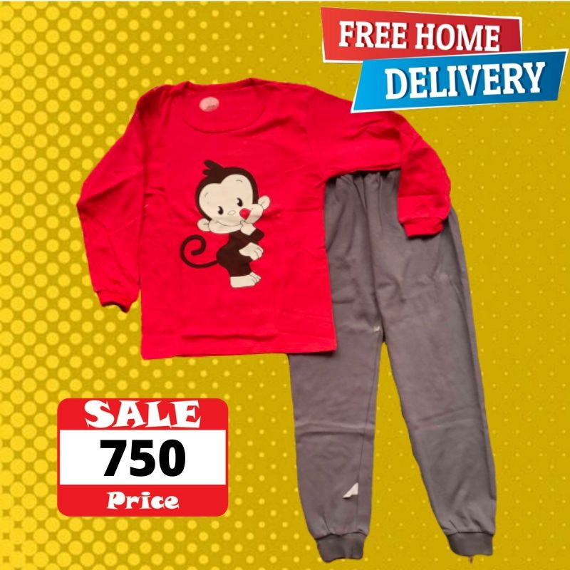 Thin Cotton Full t-shirt & pajama set for baby boy