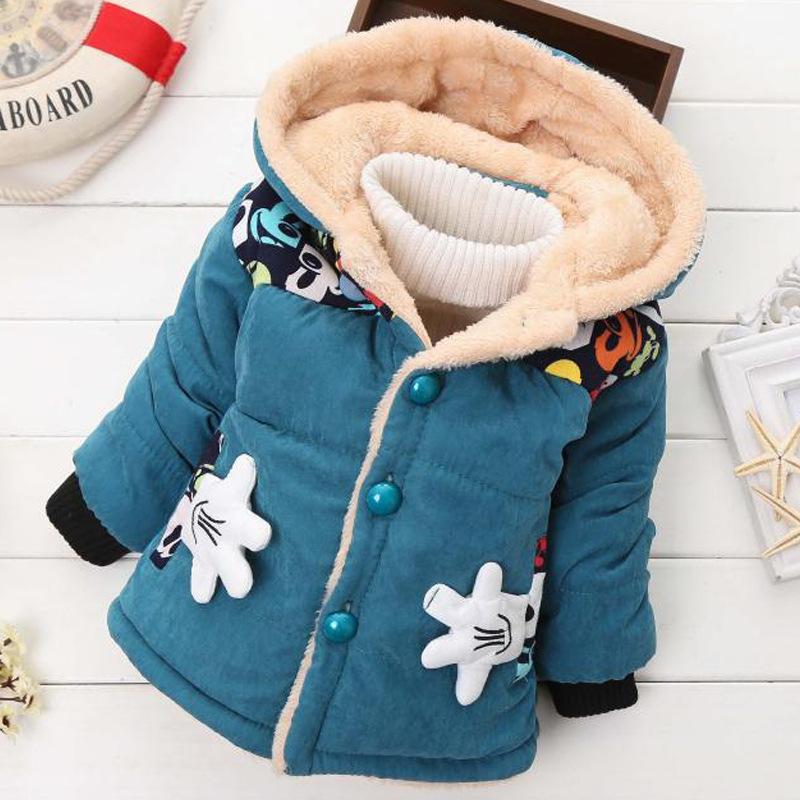 Hooded Jacket with mickey hands for baby girls