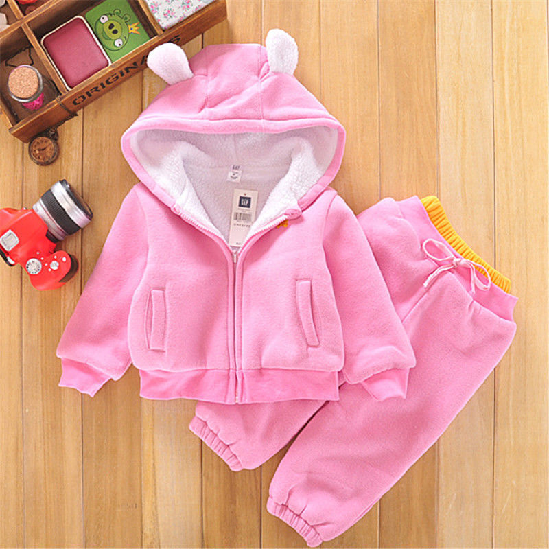 Thick Hooded jacket and trouser set