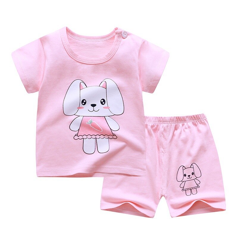 Cotton t-shirt and shorts suit for baby girl
