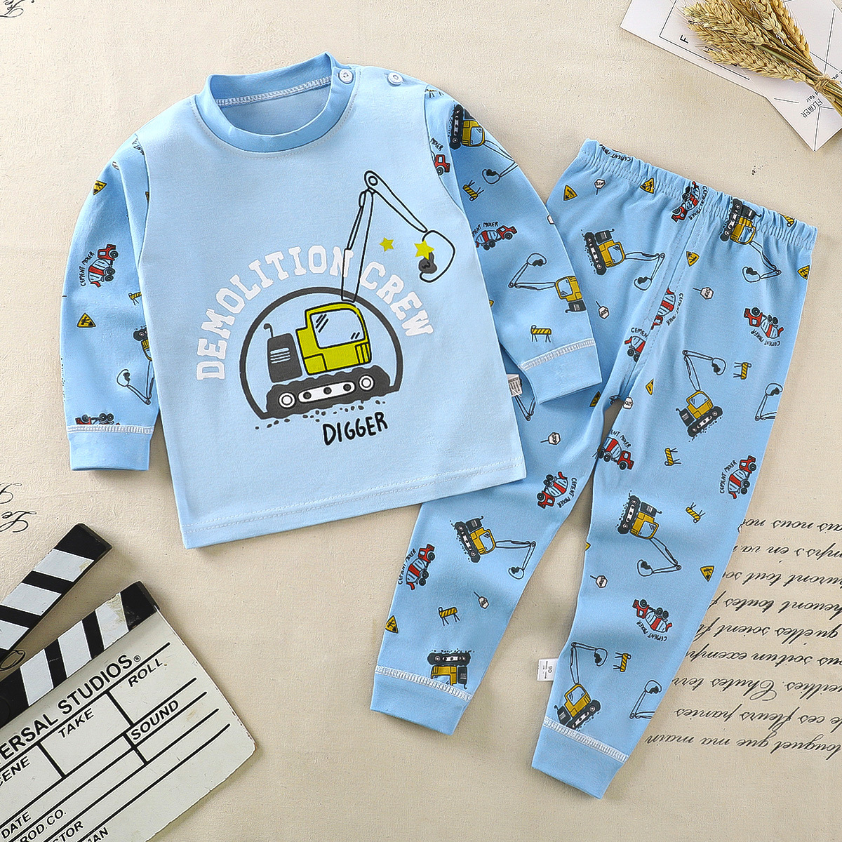 Excavator printed Pajama Set