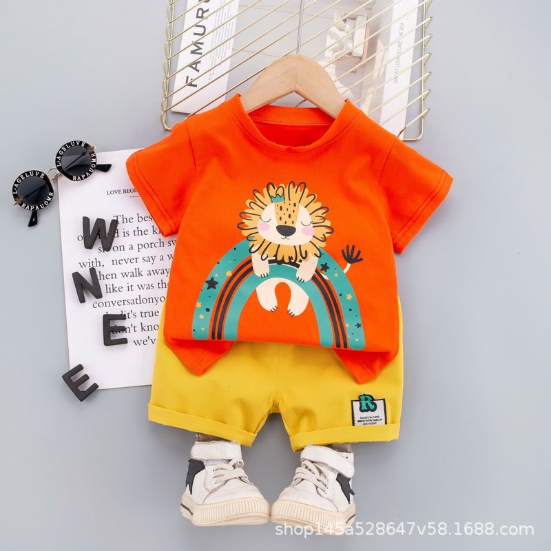 Lion Printed Baby Boy Summer Set