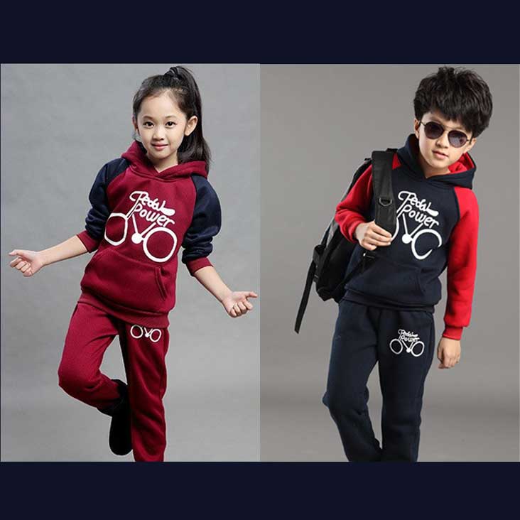 Sports Wear Track Suit For Children with Fleece