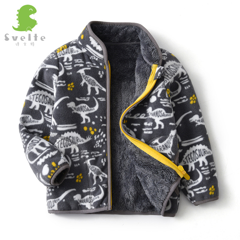 Childrens Fleece Printed Polar Jacket For Baby Boy And Girl Suitable For Winter, Spring And Autumn