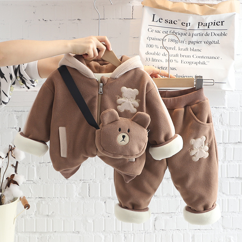 Thick Two Piece Winter Suit For Baby Boy With Velvet