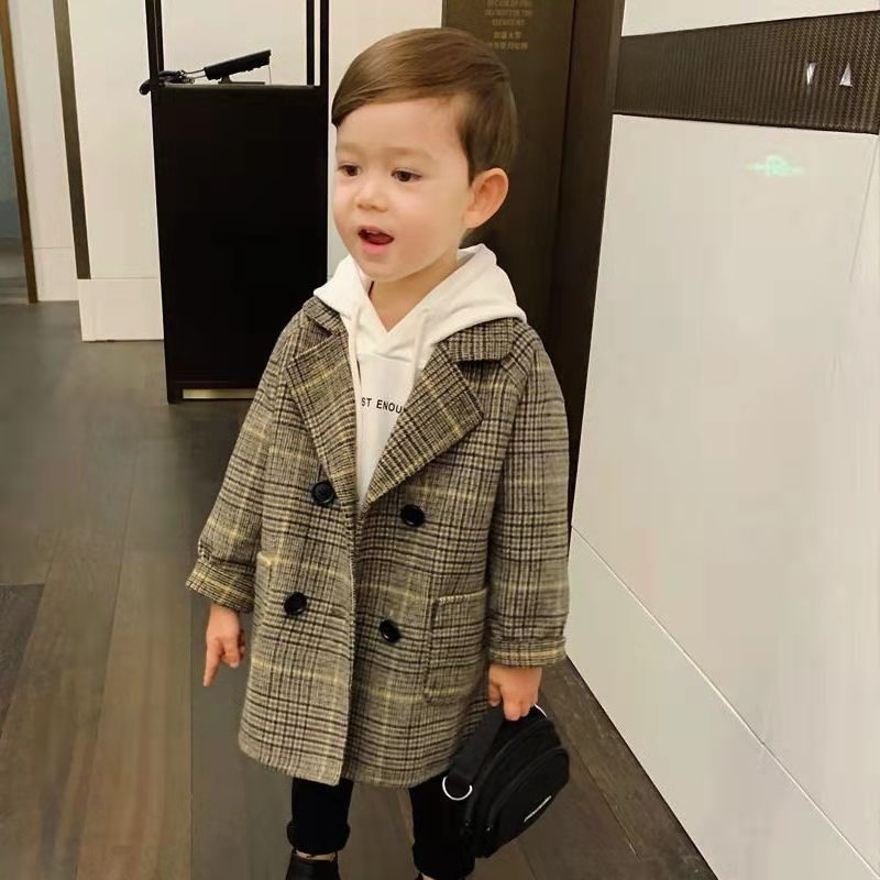 Korean Style Boys woolen Over Coat or Long Coat suitable for Autumn, Spring And Winter
