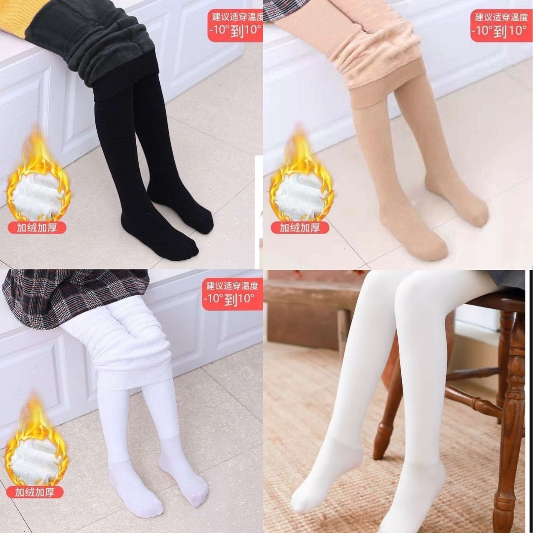 Warm Winter Stockings With Inner Fur Lining For Girls