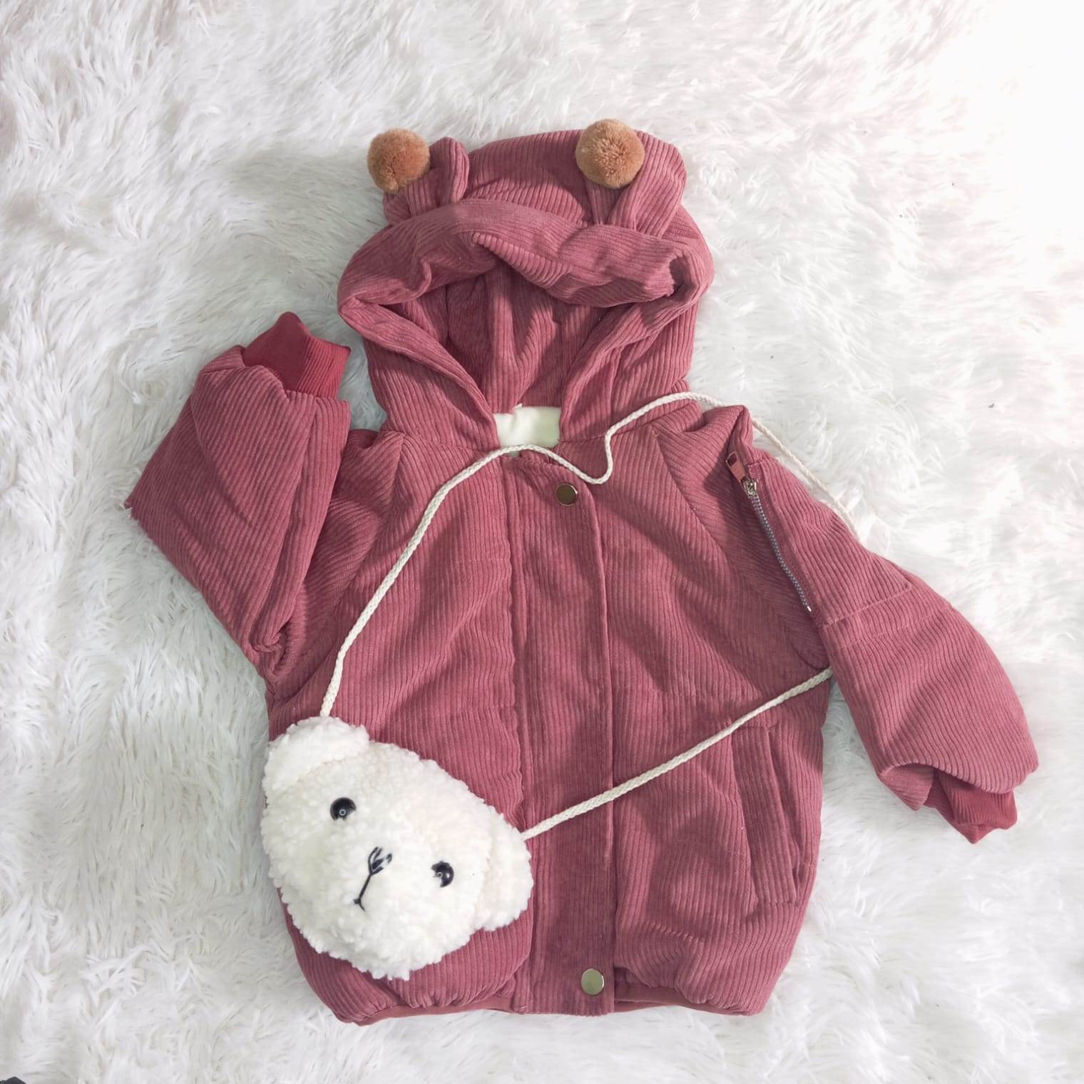 Hooded Cotton Jacket For Babies Suitable For Winter, Autumn & Spring Season