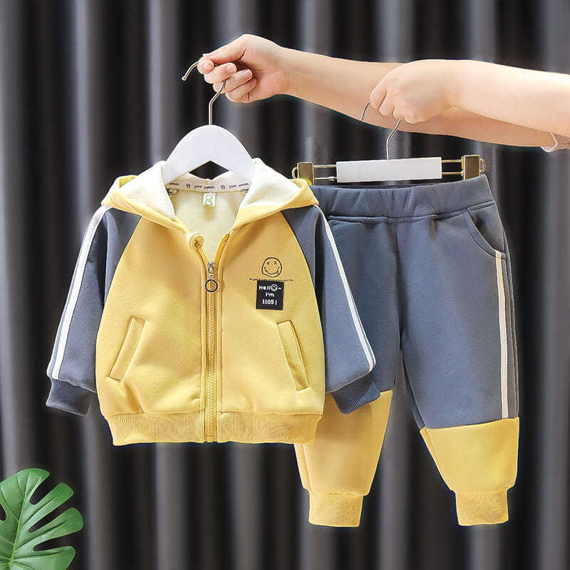 Winter Boys Fleece Lined Hooded Jacket And Trouser Set