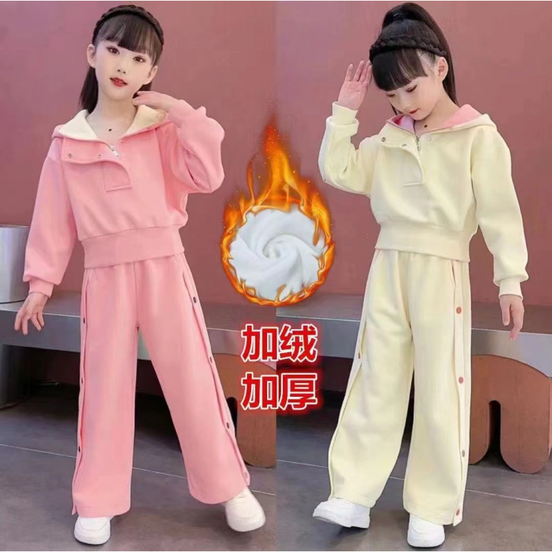 Stylish Warm Winter Hooded Two Piece Set For Girls