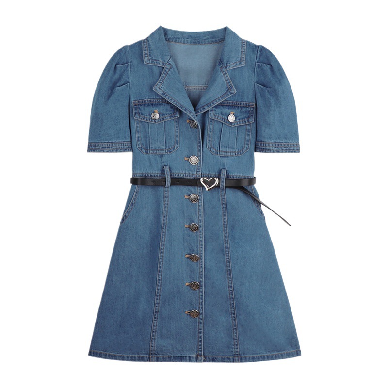 Soft Jeans Style Summer Denim One Piece Skirt For Girls
