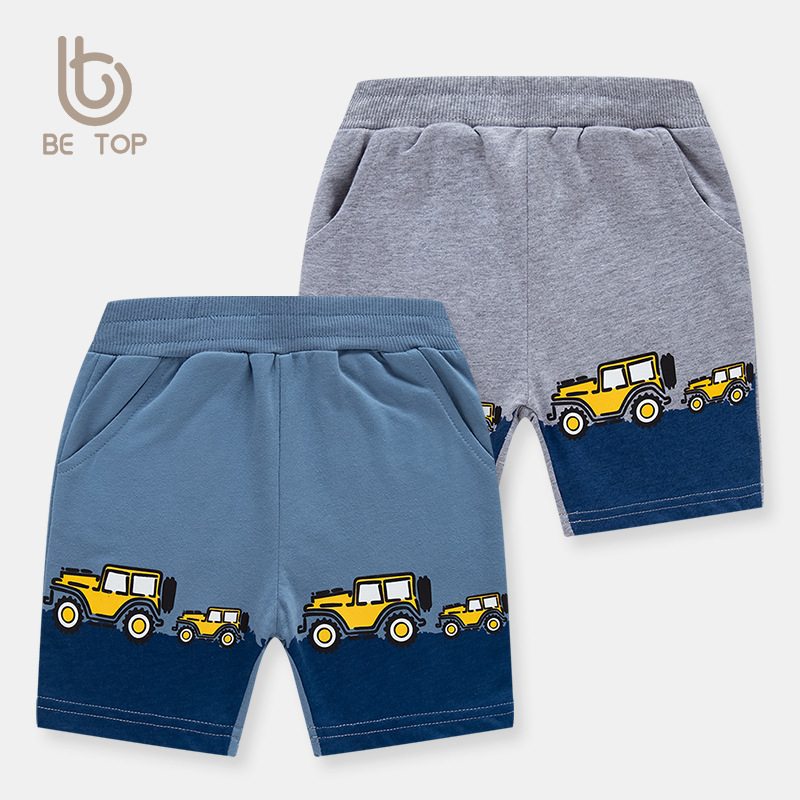 Summer Casual Car Printed Half Pants For Boys
