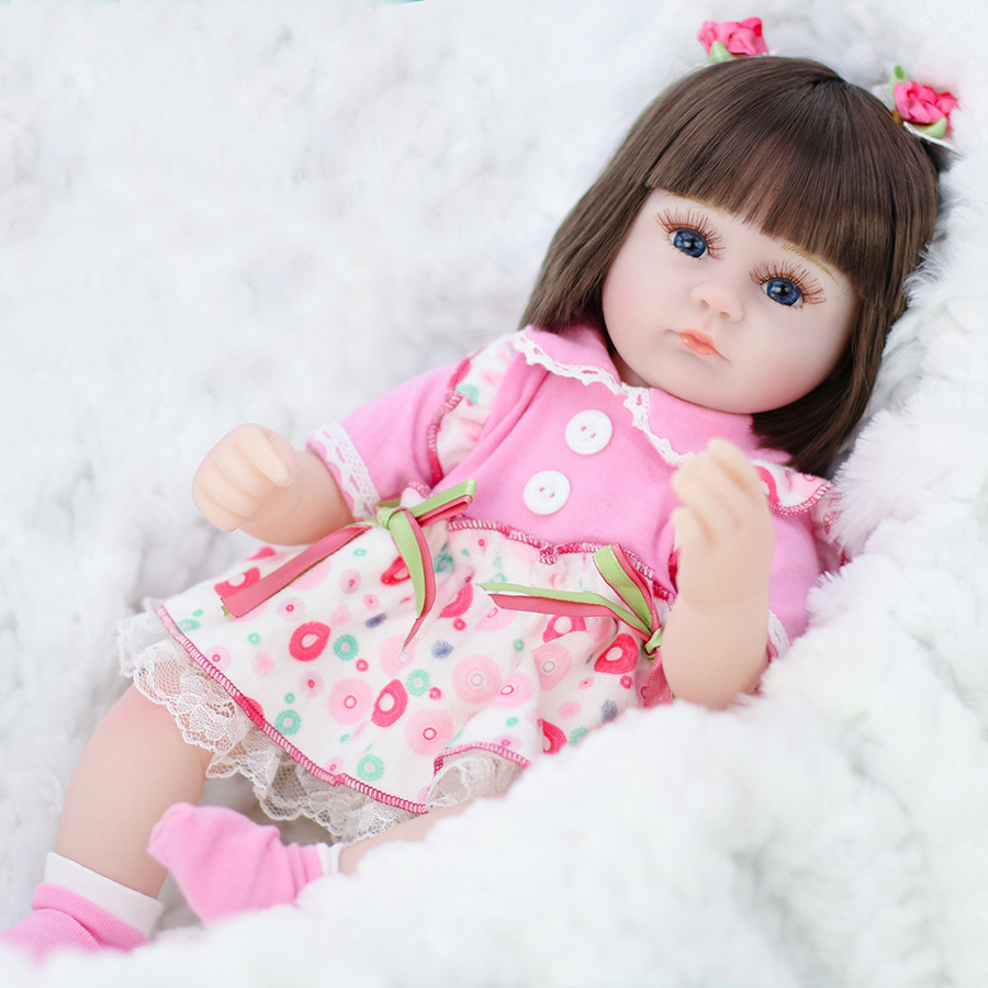 42cm Fully Dressed Beautiful Silicone Doll With Diaper 