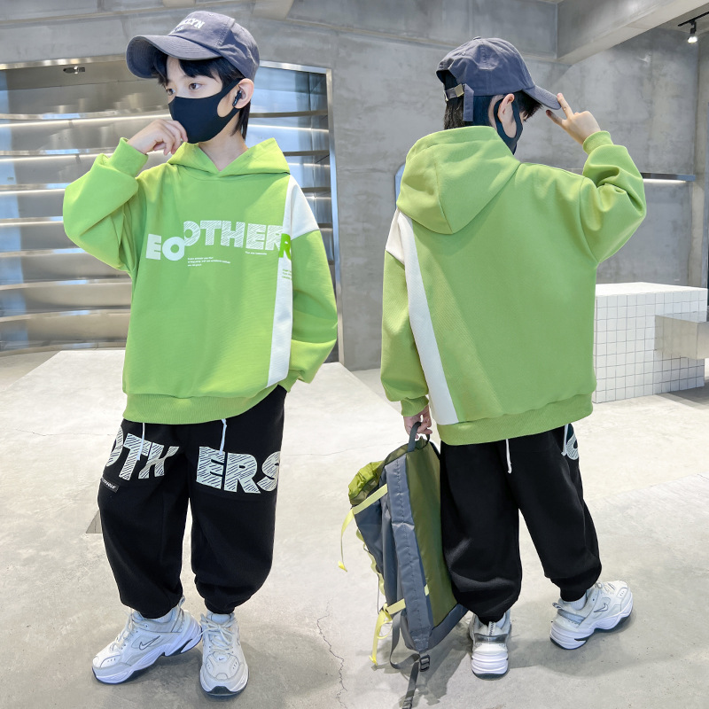 Korean Style Oversized Hoodie And Trousers Set For Boys