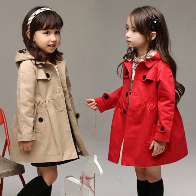 Autumn Spring Mid Length Trendy Cotton Cardigan/Trench Coat For Girls