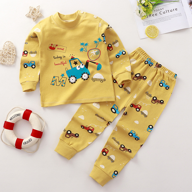 Cute Cartoon Printed Cotton Full Sleeve Pajama Set For Kids