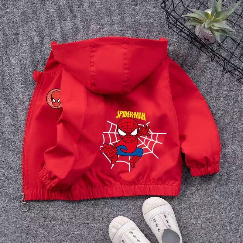 Spiderman Printed Kids Autumn Spring  Windcheater Jacket