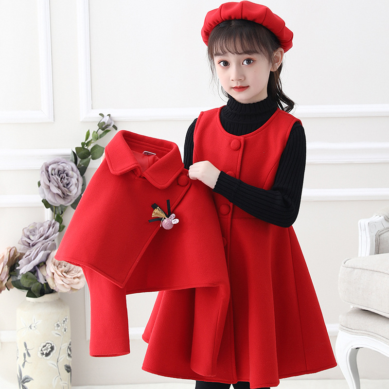 Suit Style Two Piece Winter Party Dress With Cap