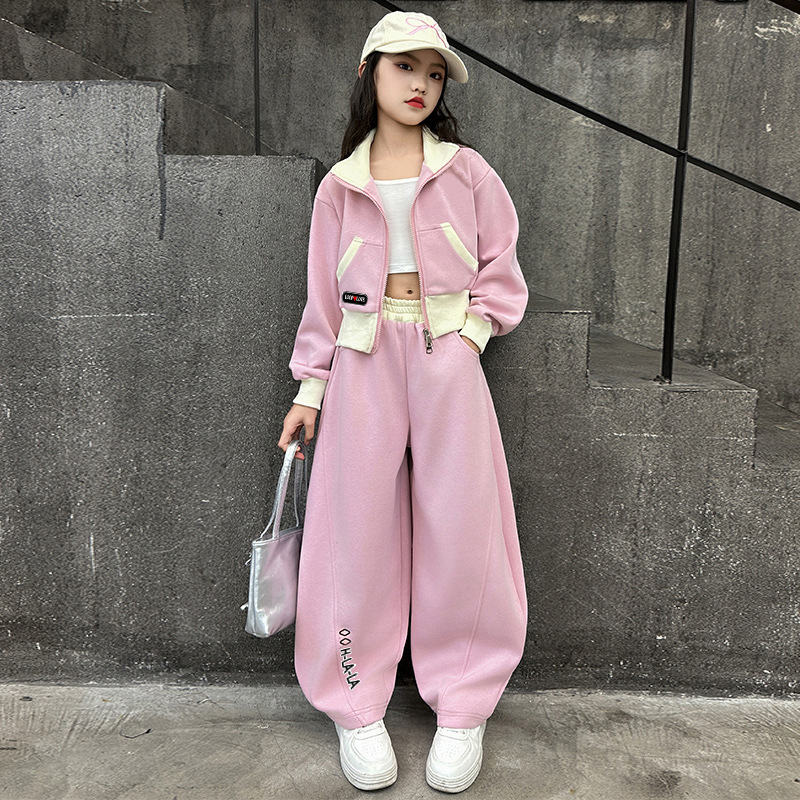 Track Style Stylish Jacket And Trousers For Girls