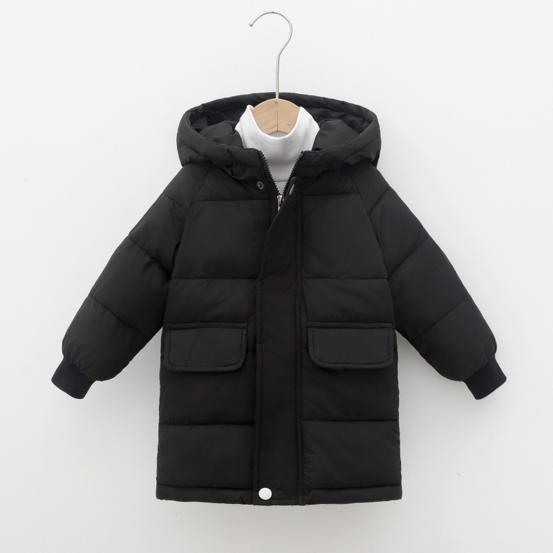 Unisex Mid Length Thick Winter Down Jacket For Kids