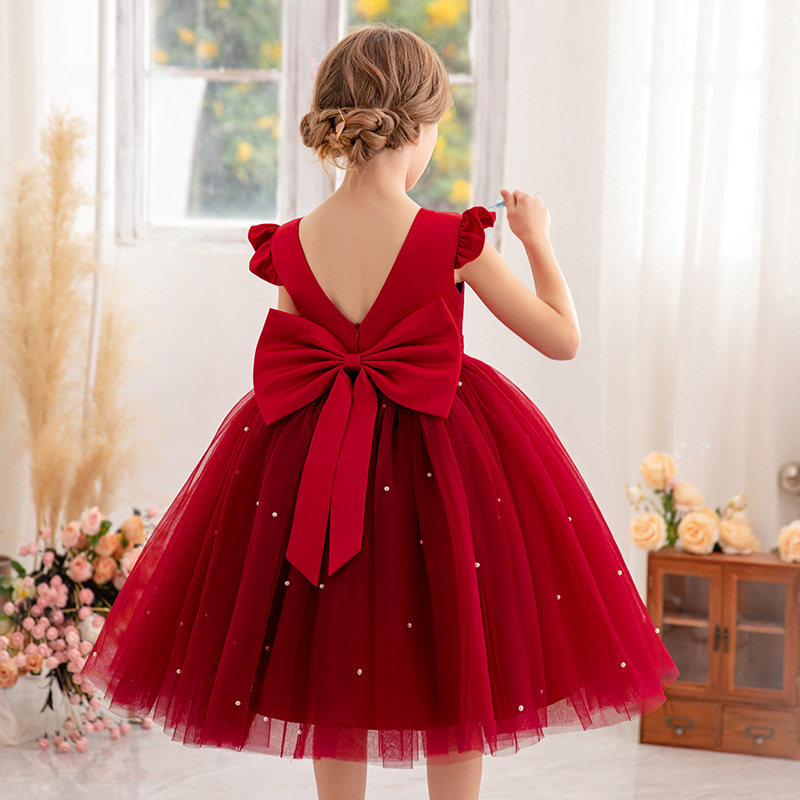 Girls Elegant Party/Party Frock With Bow Design And Tutu Skirt