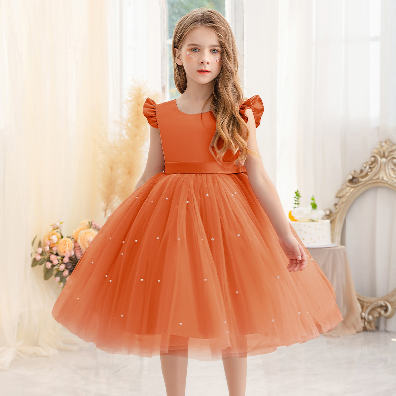 Girls Elegant Party/Birthday Frock With Bow Design Tutu Skirt