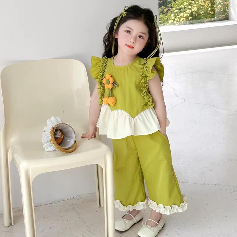 Stylish Cotton Summer Floral Co-ord Set For Girls