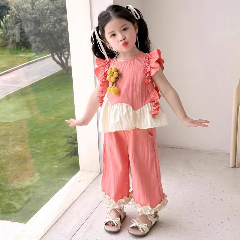 Stylish Cotton Floral Summer Co-ord Set For Girls