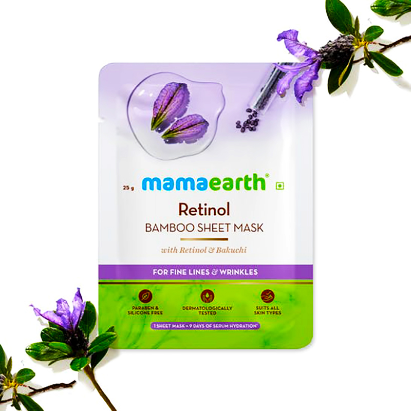 Mamaearth Retinol Bamboo Sheet Mask with Retinol & Bakuchi - 25G